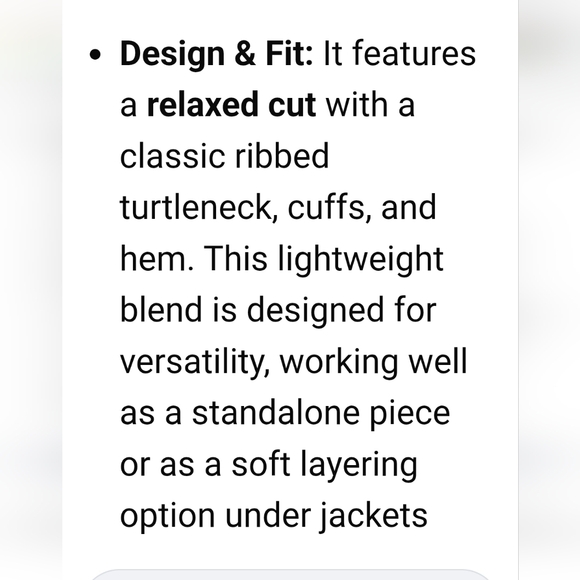 Orvis Men's Cotton, Cashmere, Silk Relaxed Fit Turtleneck Sweater. M - Picture 8 of 8